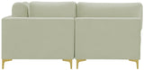 Julia Velvet Modular Sectional Sofa - Cozy Contemporary Design with Customizable Gold & Chrome Legs