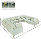Julia Velvet Modular Sectional Sofa - Cozy Contemporary Design with Customizable Gold & Chrome Legs