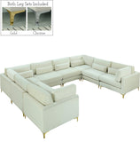 Julia Velvet Modular Sectional Sofa - Cozy Contemporary Design with Customizable Gold & Chrome Legs