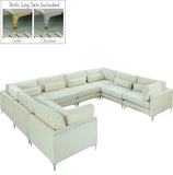 Julia Velvet Modular Sectional Sofa - Cozy Contemporary Design with Customizable Gold & Chrome Legs