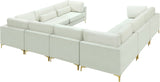 Julia Velvet Modular Sectional Sofa - Cozy Contemporary Design with Customizable Gold & Chrome Legs