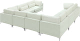 Julia Velvet Modular Sectional Sofa - Cozy Contemporary Design with Customizable Gold & Chrome Legs