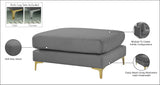 Julia Contemporary Modular Ottoman - Cozy Velvet Seating with Customizable Gold & Chrome Legs