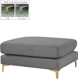 Julia Contemporary Modular Ottoman - Cozy Velvet Seating with Customizable Gold & Chrome Legs
