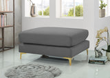 Julia Contemporary Modular Ottoman - Cozy Velvet Seating with Customizable Gold & Chrome Legs