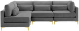 Julia Velvet Modular Sectional Sofa - Stylish, Customizable Comfort for Contemporary Living Spaces
