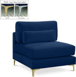 Julia Modular Armless Chair - Cozy Contemporary Design with Customizable Gold and Chrome Legs