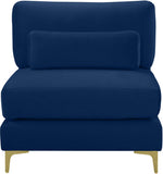 Julia Modular Armless Chair - Cozy Contemporary Design with Customizable Gold and Chrome Legs