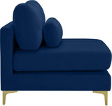 Julia Modular Armless Chair - Cozy Contemporary Design with Customizable Gold and Chrome Legs