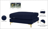 Julia Contemporary Modular Ottoman - Cozy Velvet Seating with Customizable Gold & Chrome Legs