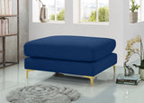 Julia Contemporary Modular Ottoman - Cozy Velvet Seating with Customizable Gold & Chrome Legs