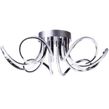 6 Petal Flower Dimmable LED Flush Mount Lamp // Chrome