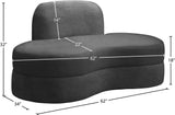 Mitzy Contemporary Loveseat – Elegant Kidney-Shaped Design for Modern Living Spaces and Comfort