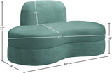 Mitzy Contemporary Loveseat – Elegant Kidney-Shaped Design for Modern Living Spaces and Comfort