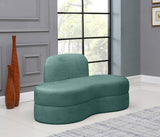 Mitzy Contemporary Loveseat – Elegant Kidney-Shaped Design for Modern Living Spaces and Comfort