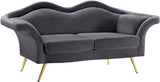 Lips Velvet Loveseat - Stunning Pouty Design with Gold Legs for a Luxurious Living Room Upgrade