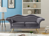 Lips Velvet Loveseat - Stunning Pouty Design with Gold Legs for a Luxurious Living Room Upgrade
