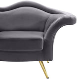Lips Velvet Loveseat - Stunning Pouty Design with Gold Legs for a Luxurious Living Room Upgrade