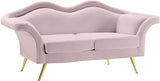 Lips Velvet Loveseat - Stunning Pouty Design with Gold Legs for a Luxurious Living Room Upgrade