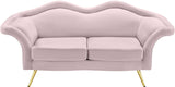 Lips Velvet Loveseat - Stunning Pouty Design with Gold Legs for a Luxurious Living Room Upgrade