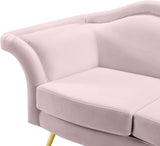 Lips Velvet Loveseat - Stunning Pouty Design with Gold Legs for a Luxurious Living Room Upgrade