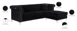 Damian Contemporary 2-Piece Reversible Sectional with Plush Seating and Stylish Chrome Accents