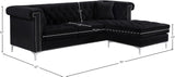 Damian Contemporary 2-Piece Reversible Sectional with Plush Seating and Stylish Chrome Accents
