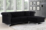 Damian Contemporary 2-Piece Reversible Sectional with Plush Seating and Stylish Chrome Accents