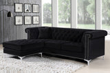 Damian Contemporary 2-Piece Reversible Sectional with Plush Seating and Stylish Chrome Accents