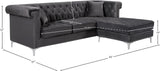 Damian Contemporary 2-Piece Reversible Sectional with Plush Seating and Stylish Chrome Accents