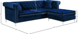 Damian Contemporary 2-Piece Reversible Sectional with Plush Seating and Stylish Chrome Accents