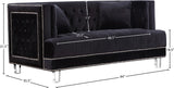 Lucas Acrylic Contemporary Loveseat with Tufted Velvet, Nailhead Trim, and Chic Clear Legs for Elegance