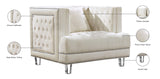 Lucas Acrylic Contemporary Chair with Tufted Velvet Upholstery and Elegant Nailhead Design