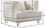 Lucas Acrylic Contemporary Chair with Tufted Velvet Upholstery and Elegant Nailhead Design