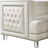 Lucas Acrylic Contemporary Chair with Tufted Velvet Upholstery and Elegant Nailhead Design