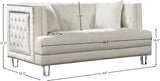 Lucas Acrylic Contemporary Loveseat with Tufted Velvet, Nailhead Trim, and Chic Clear Legs for Elegance