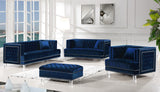 Lucas Acrylic Contemporary Chair with Tufted Velvet Upholstery and Elegant Nailhead Design