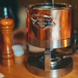 Mauviel M'Heritage M'150 S Copper Fondue Set With Stainless Steel Base, 3.4-Qt