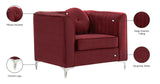 Isabelle Velvet Contemporary Chair - Luxurious Upholstered Seating with Chrome Legs and Pillows