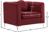 Isabelle Velvet Contemporary Chair - Luxurious Upholstered Seating with Chrome Legs and Pillows