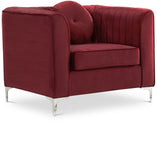 Isabelle Velvet Contemporary Chair - Luxurious Upholstered Seating with Chrome Legs and Pillows