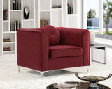 Isabelle Velvet Contemporary Chair - Luxurious Upholstered Seating with Chrome Legs and Pillows