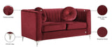 Isabelle Contemporary Velvet Loveseat with Chrome Legs - Luxurious Seating for Modern Homes