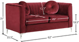 Isabelle Contemporary Velvet Loveseat with Chrome Legs - Luxurious Seating for Modern Homes