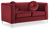 Isabelle Contemporary Velvet Loveseat with Chrome Legs - Luxurious Seating for Modern Homes