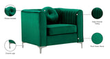 Isabelle Velvet Contemporary Chair - Luxurious Upholstered Seating with Chrome Legs and Pillows
