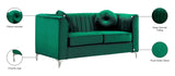 Isabelle Contemporary Velvet Loveseat with Chrome Legs - Luxurious Seating for Modern Homes