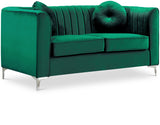 Isabelle Contemporary Velvet Loveseat with Chrome Legs - Luxurious Seating for Modern Homes