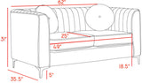 Isabelle Contemporary Velvet Loveseat with Chrome Legs - Luxurious Seating for Modern Homes