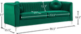 Isabelle Velvet Contemporary Sofa - Luxurious Upholstery with Chrome Legs & Cozy Throw Pillows